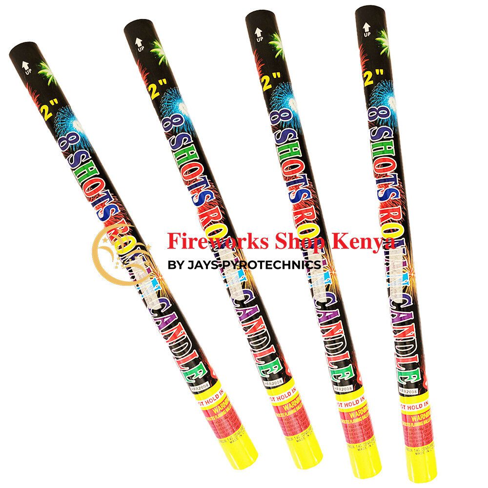 2 INCH 8 SHOTS ROMAN CANDLE FIREWORKS - PER PIECE